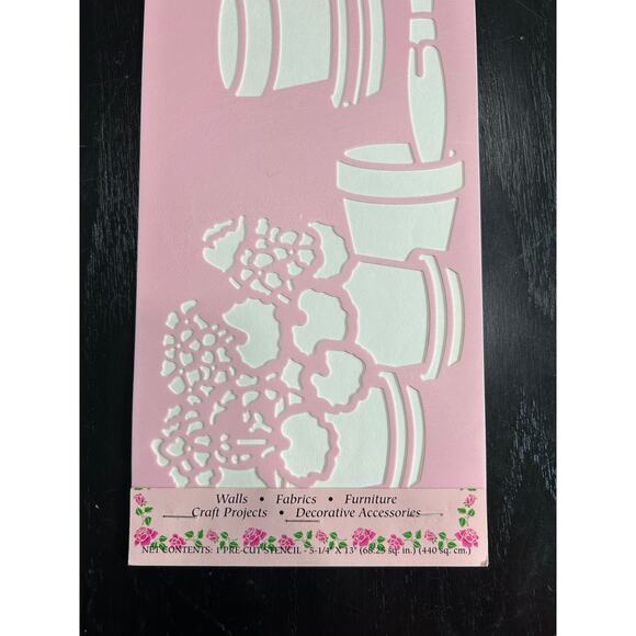 90s Vintage- Stencil Magic By Delta- Geraniums Pots No. 95 138 0012 NWT craft - Picture 4 of 6